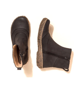El Naturalista 5450 Black Nido Zip Ankle Boot Made in Spain
