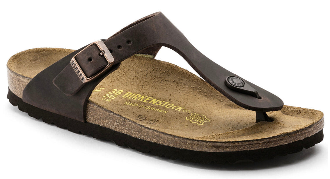 Birkenstock Gizeh Habana Oiled Leather Made In Germany