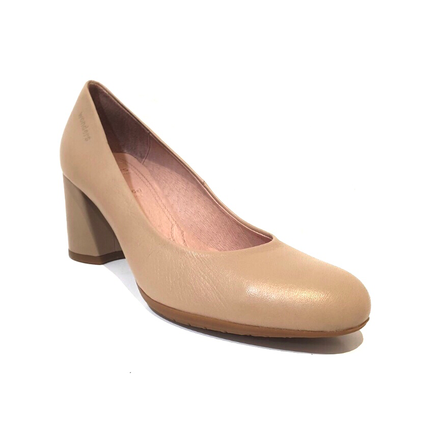 Wonders I-6852 Taupe Leather Court Shoe Made In Spain