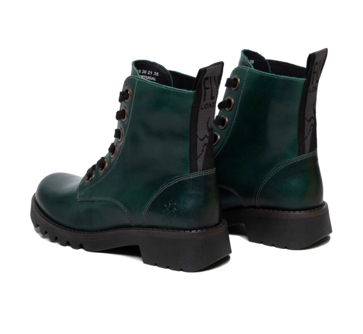 Fly London Ragi539Fly Shamrock Green 6 Eyelet Ankle Boot Made In