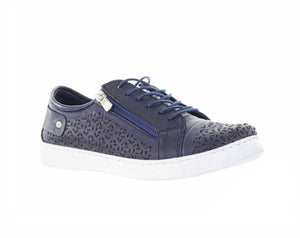 Cabello Comfort EG16 Navy 6 Eyelet Zip Shoe Made In Turkey