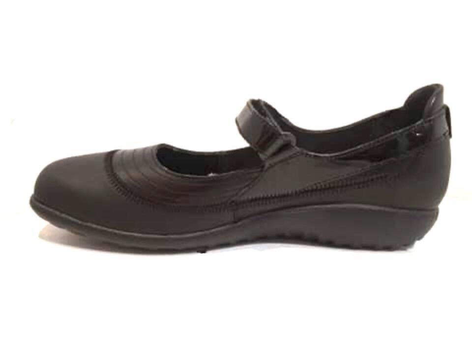 Naot Kirei Black Combo Leather Velcro Mary Janes Ladies Shoes Made In Israel