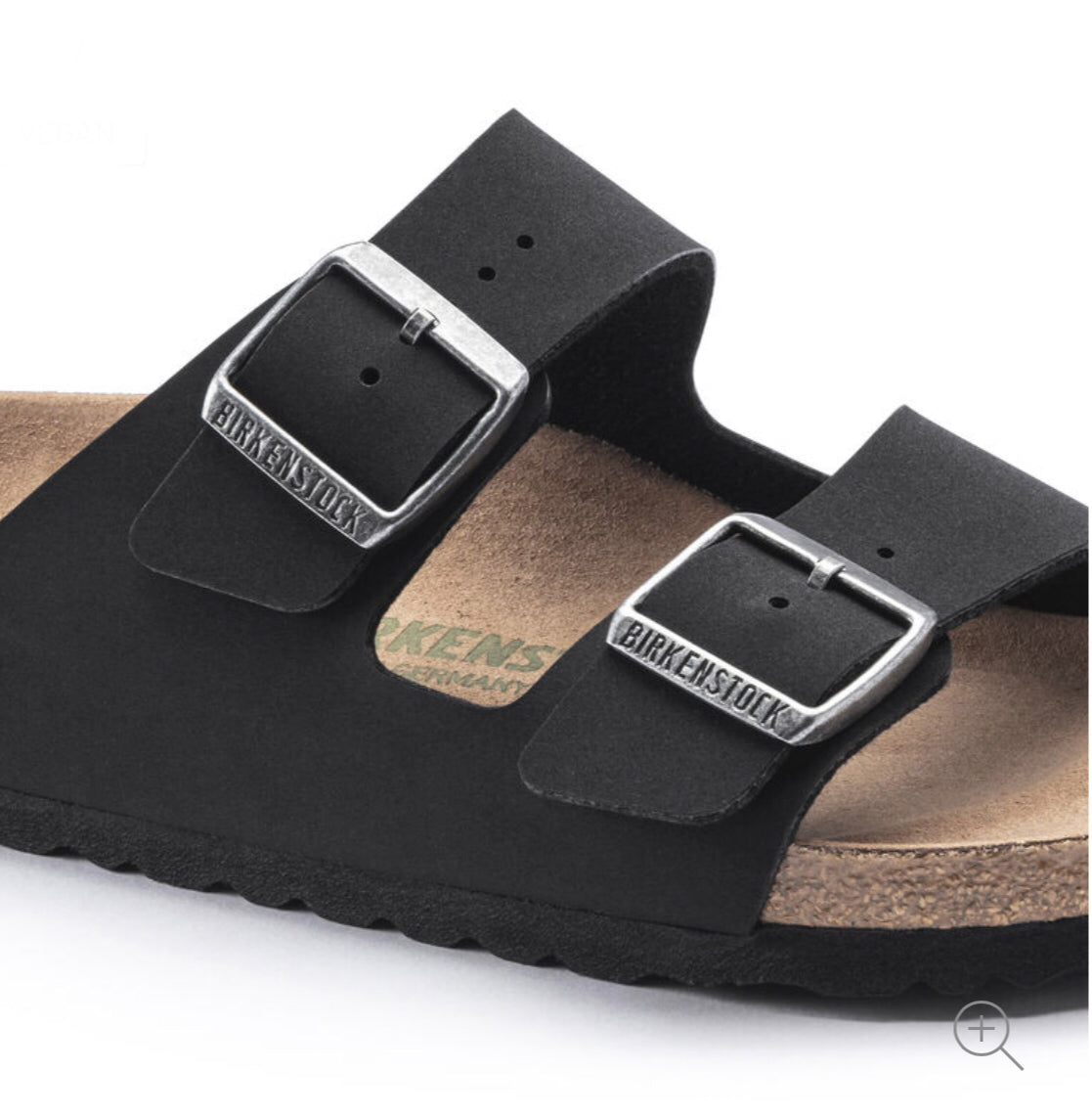 Birkenstock Arizona Black Vegan Birko-Flor Nubuck Made In Germany