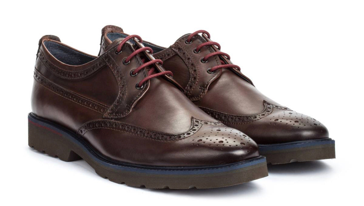 Pikolinos M9M-4226C1 Olmo Brown Mens Brogue 4 Eyelet Lace Up Made In Spain