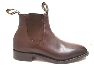 Baxter Henry Baxter Mahogany Brown One Piece Leather Sole Chelsea Boot Made In Australia