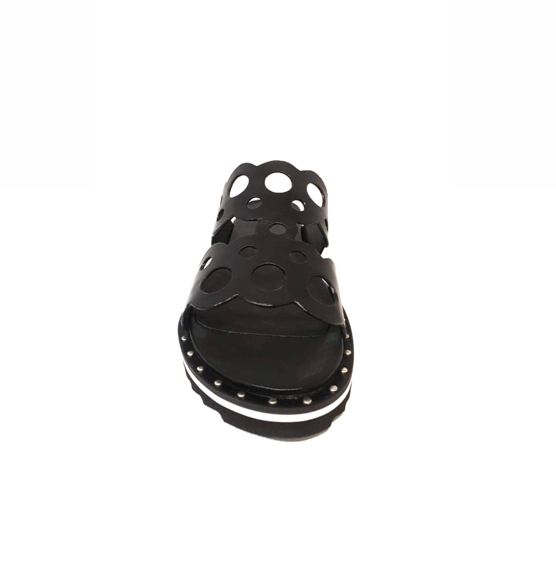Bruno Premi KA112X Black Nero Vitello Leather Slide