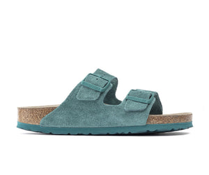 Birkenstock Arizona Dark Teal Suede Leather Soft Footbed Made In Germany