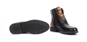 Pikolinos M2M-8170 Black 6 Eyelet Zip Ankle Boot Made In Spain