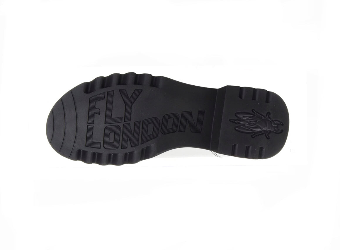 Fly London Rein795Fly Off White Black Pull On Ankle Boot Made In Portugal
