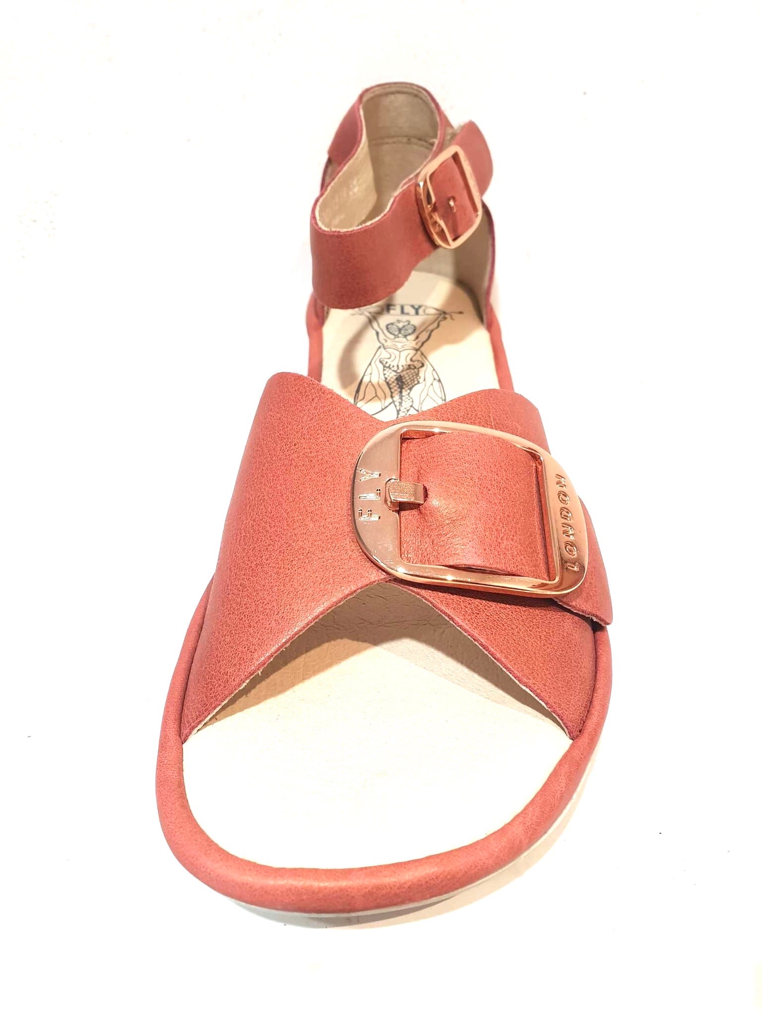 Fly London Eken018fly Janeda Raspberry Women's Leather Heels Sandals Made In Portugal