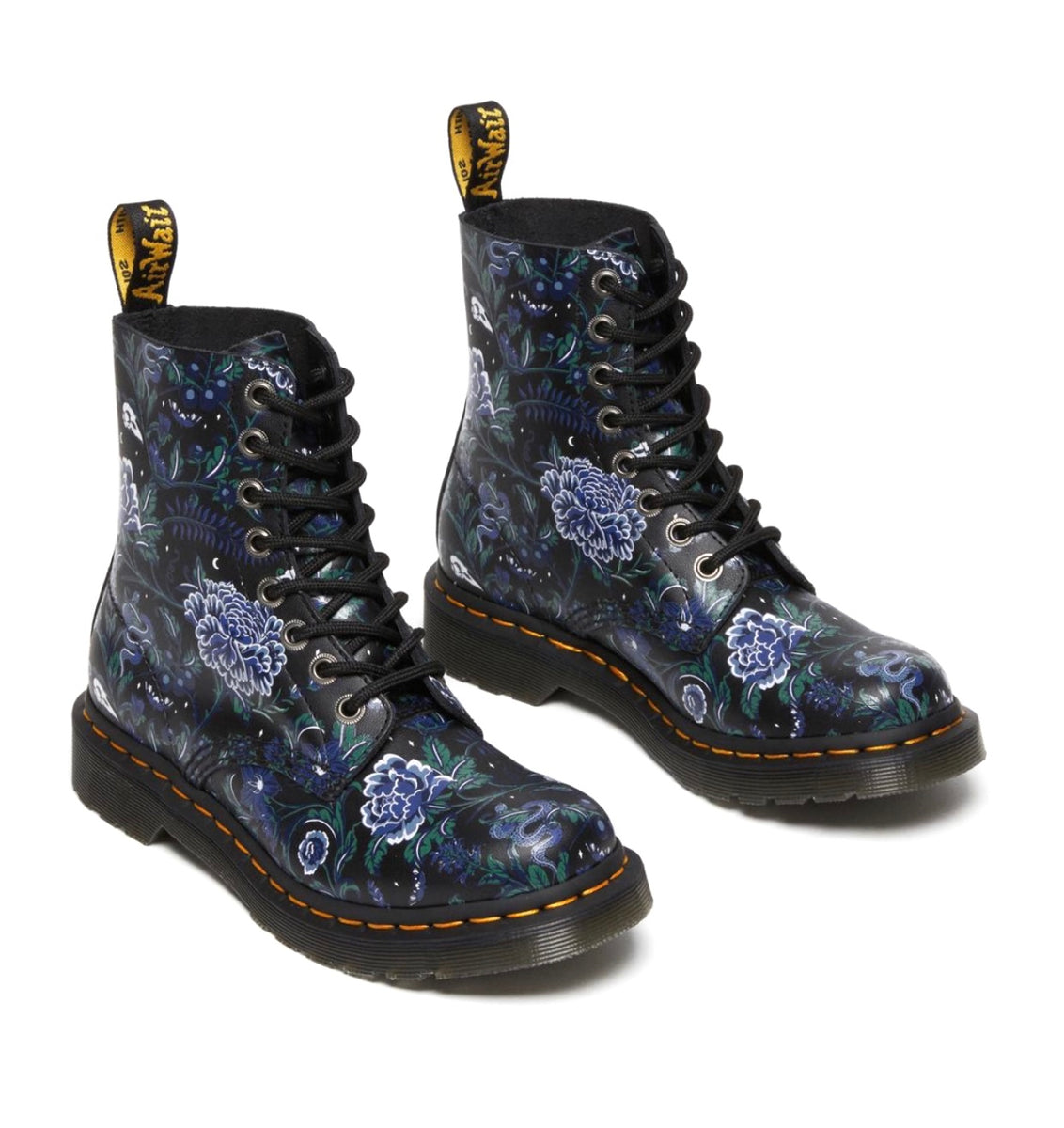 Dr. Martens 1460 Pascal Black Mystic Garden Floral Backhand Ankle 8 Ey ...
