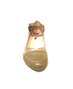 Wanda Panda Aurora Oldy Talco Moss Khaki Green Velcro Mary Jane Made In Spain
