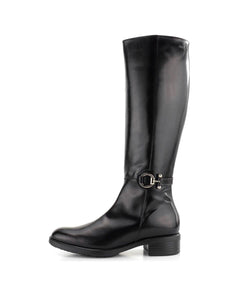 Wonders D-9342 Oregon Negro Black Knee High Zip Boot Made In Spain
