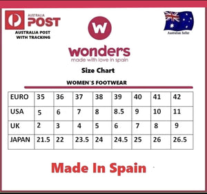 Wonders A-6017 Rojo Red Leather Flats Made In Spain