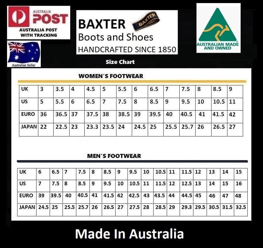 Baxter Gilmore Black Leather Zip Ankle Boot Made In Australia