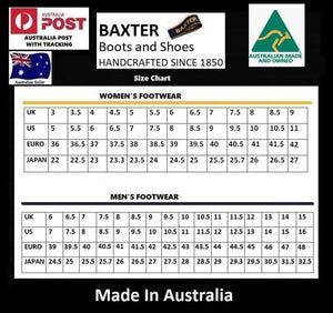 Baxter Gilmore Black Leather Zip Ankle Boot Made In Australia
