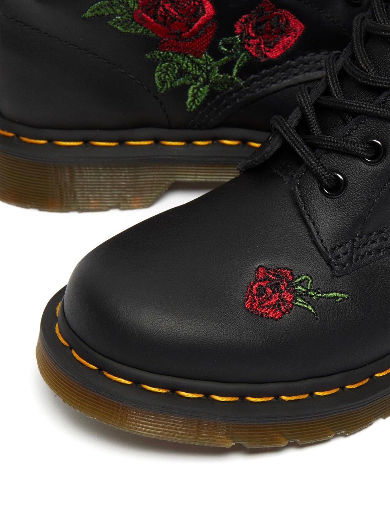 Dr. Martens 1460 Vonda Black Softy T Floral Ankle 8 Eyelet Boot