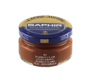Saphir Marron Clair Light Brown Renovating Cream Polish 50ml Made In France