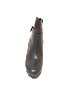 Progetto H126 Light Verde Black Green Zip Ankle Boot Made In Italy
