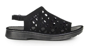 Naot Amadora Black Velvet Nubuk Leather Ladies Sandals Made In Israel