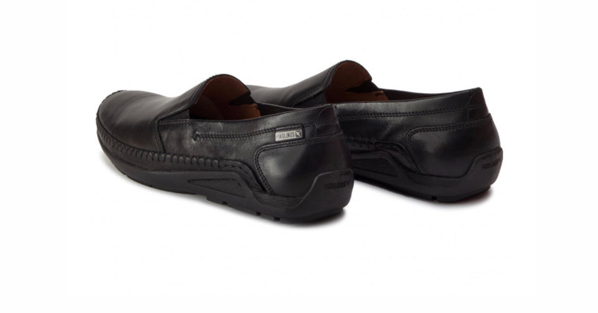 Pikolinos 06H-5303 Black Leather Slip On Shoes Made In Spain