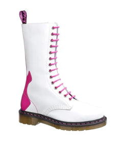 Dr. Martens 1914 Rocker Guitar White Pink 14 Eyelet Boot