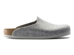 Birkenstock Amsterdam Vegan Light Grey Felt Clog Made In Germany