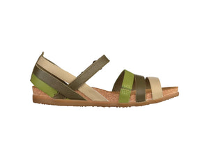 El Naturalista NF42 Khaki Mixed Sandals Flats Made In Spain