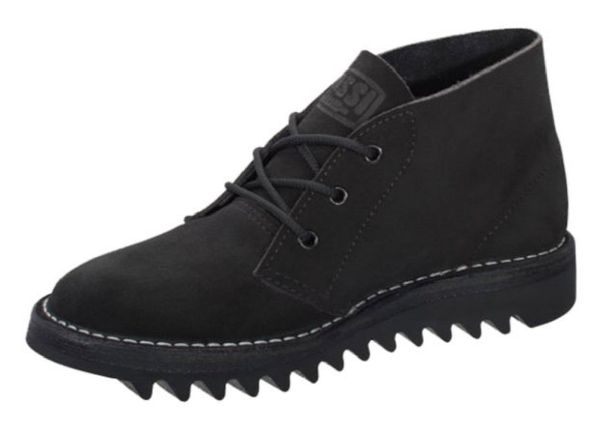 Rossi Boots 4046 Desert Ripple Black Suede Soft Toe 3 Eyelet Lace Up Boot