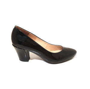 Wonders I-4743 Black Negro Patent Leather Court Shoe Made In Spain
