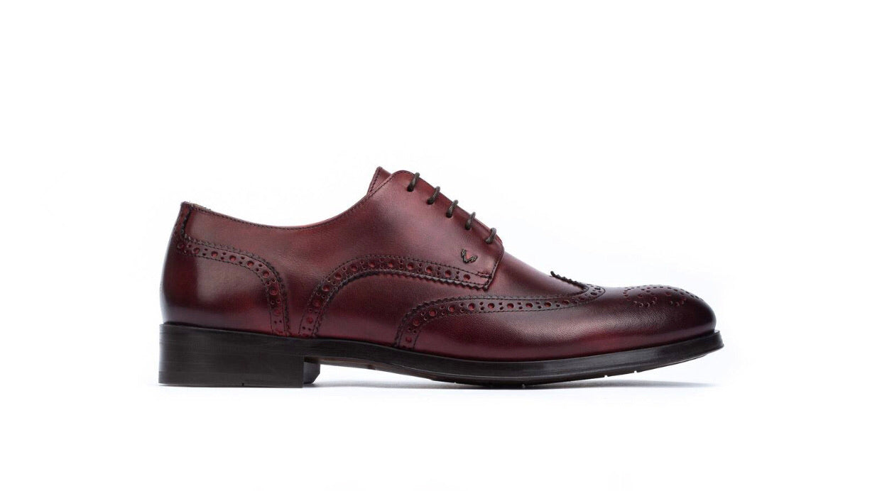 Martinelli 1492-2633EYM Bordeos Burgundy Empire Leather 5 Eyelet Brogue Made In Spain