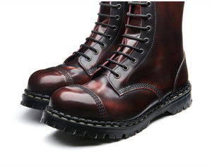 Gripfast Burgundy Rub-Off Steel Toe 10 Eyelet Boot Made In England