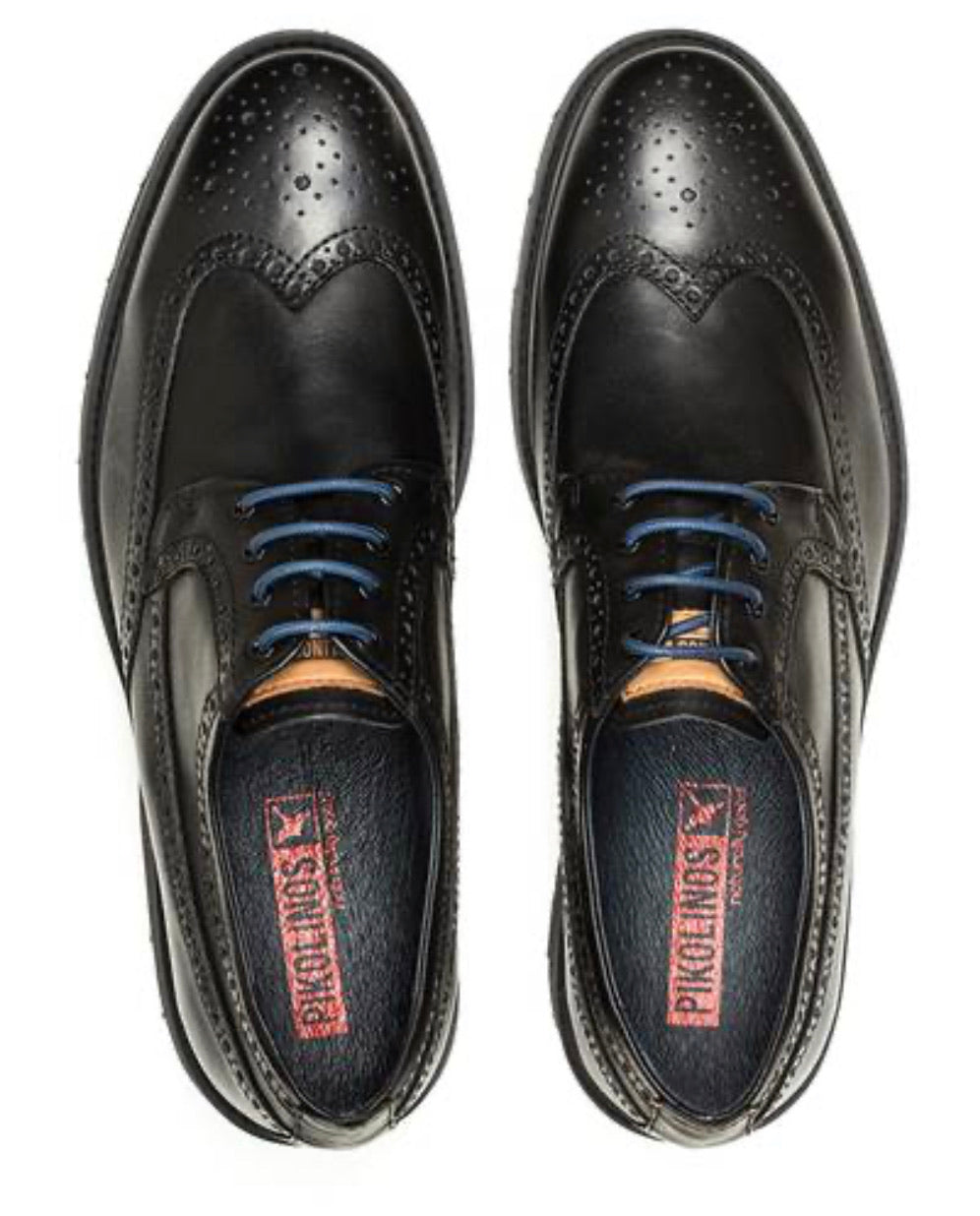 Pikolinos M9M-4226C1 Black Mens Brogue 4 Eyelet Lace Up Made In Spain