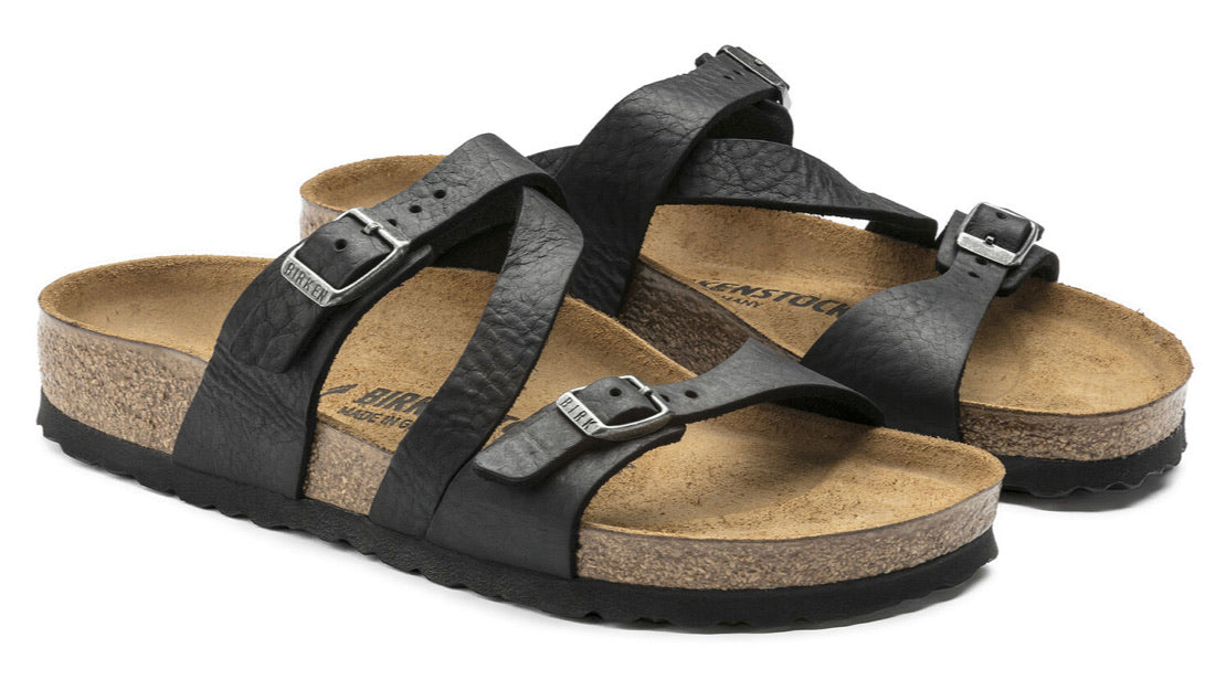 Birkenstock Salina Black Oiled Leather Made In Germany