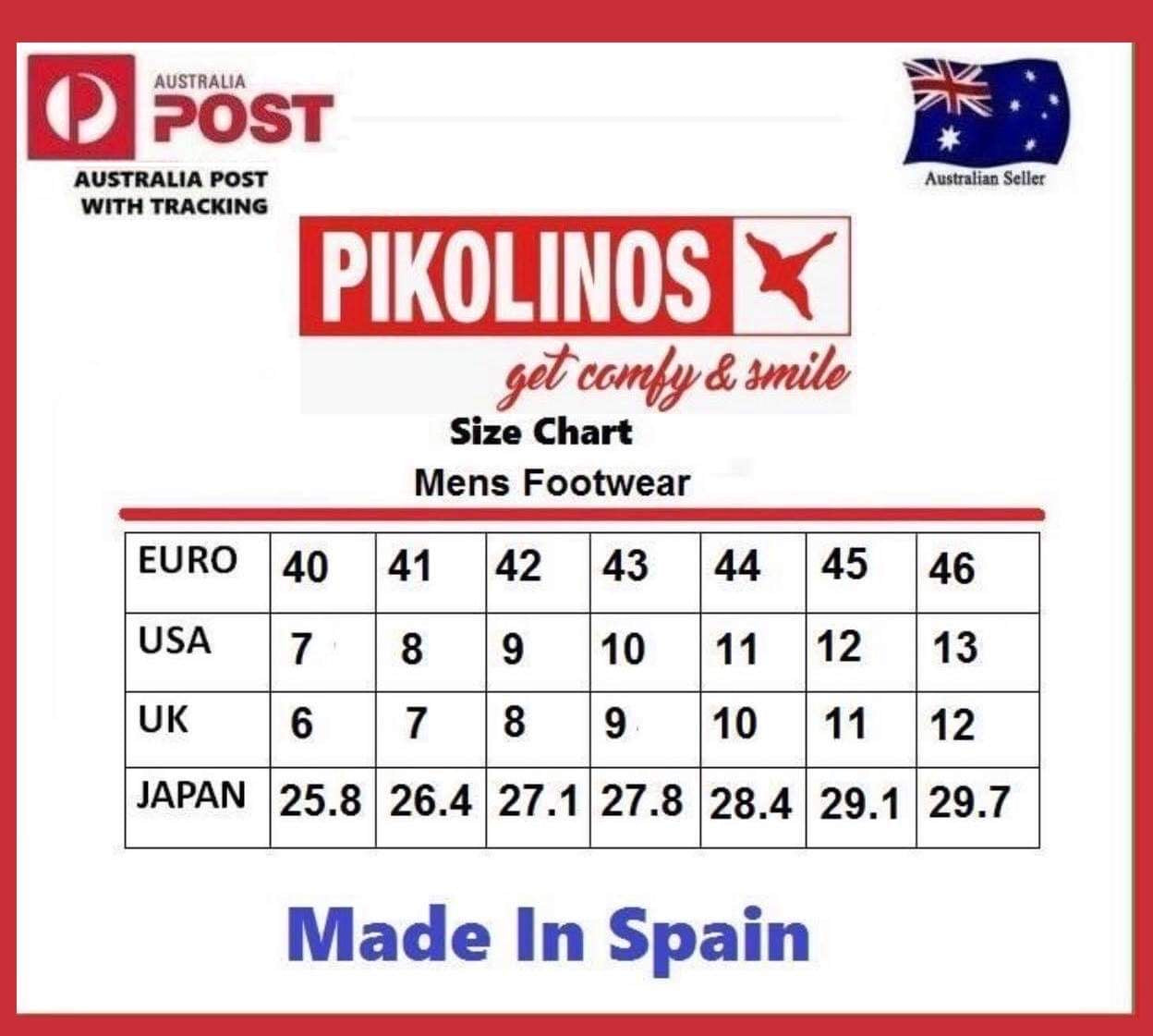 Pikolinos 06J-5433 Olmo Leather Sandals Mens Velcro Made In Spain
