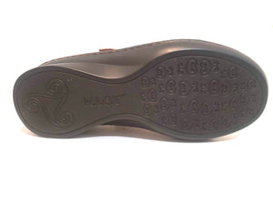 Naot Conga Tan Khaki Latte Leather Velcro Mary Janes Ladies Shoes Made In Israel