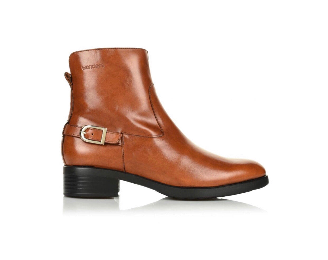 Wonders D-9301 Cuero Light Tan Zip Ankle Boot Made In Spain
