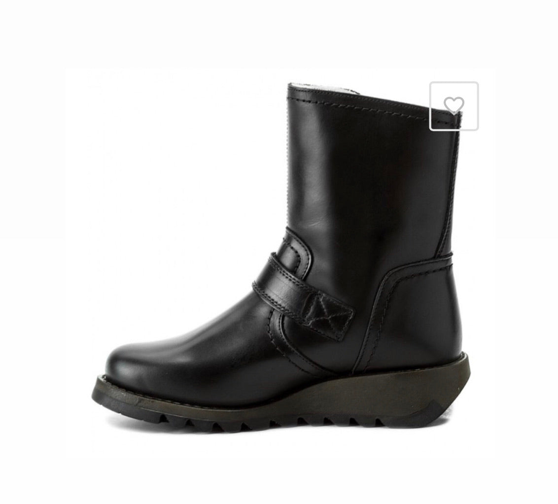 Fly London Seku Black Zip Ankle Boot Gore-Tex Made In Portugal