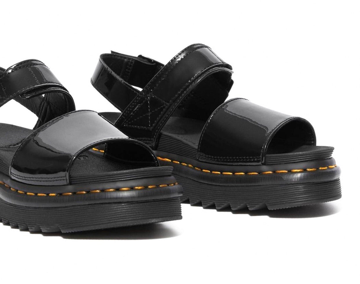 Dr. Martens Voss Black Patent Lamper 2 Buckle Sandal