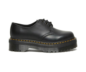 Dr. Martens 1461 Quad Black Smooth Platform 3 Eyelet Shoe