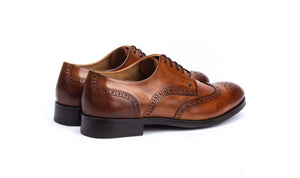 Martinelli 1492-2633EYM Cuero Light Tan Empire Leather 5 Eyelet Brogue Made In Spain