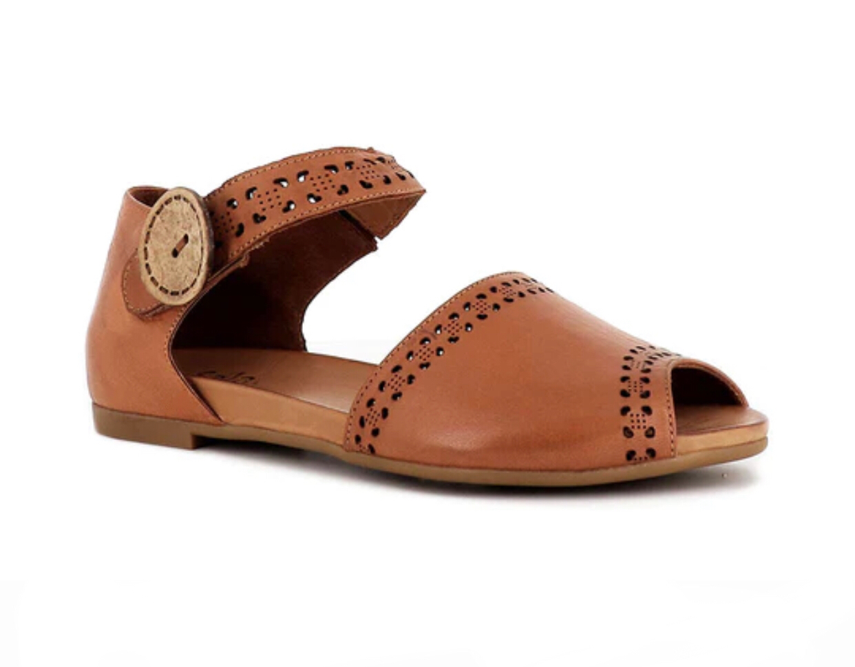 Sala Europe Aimee Coconut Light Tan Open Toe Sandal Made In Turkey