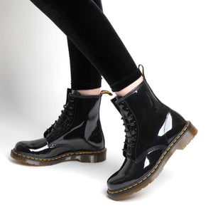 Dr. Martens 1460 Black Patent Ankle 8 Eyelet Boot