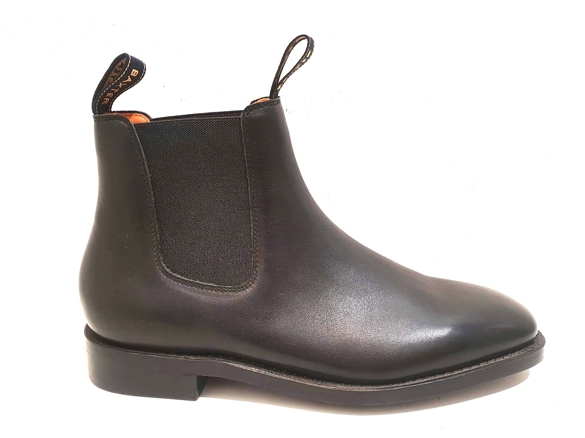 Baxter Goulburn Black One Piece Rubber Sole Chelsea Dress Boot