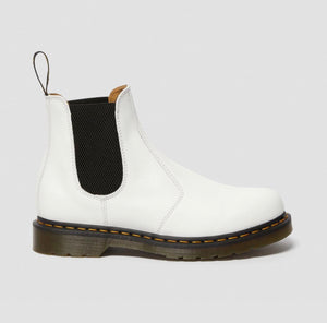 Dr. Martens 2976 White Yellow Stitch Chelsea Elastic Sided Boot