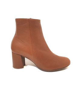 Wonders I-6833 Cuero Light Tan Leather Zip Ankle Boot Made In Spain