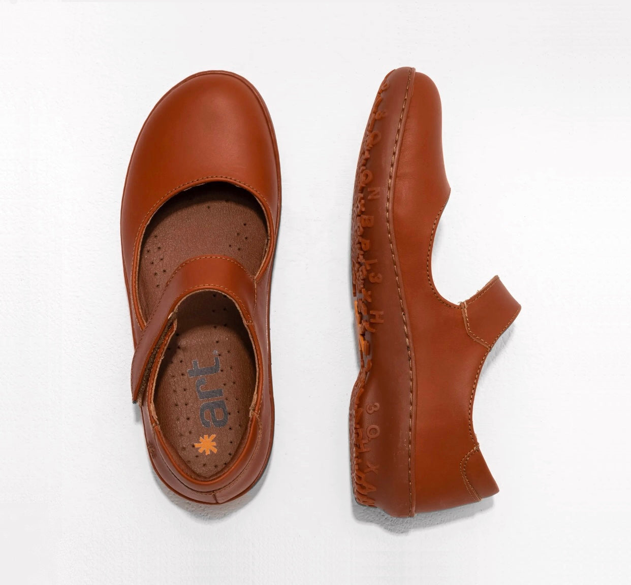 Art 1420 Antibes Grass Waxed Caldera Red Velcro Mary Jane Made In Spain