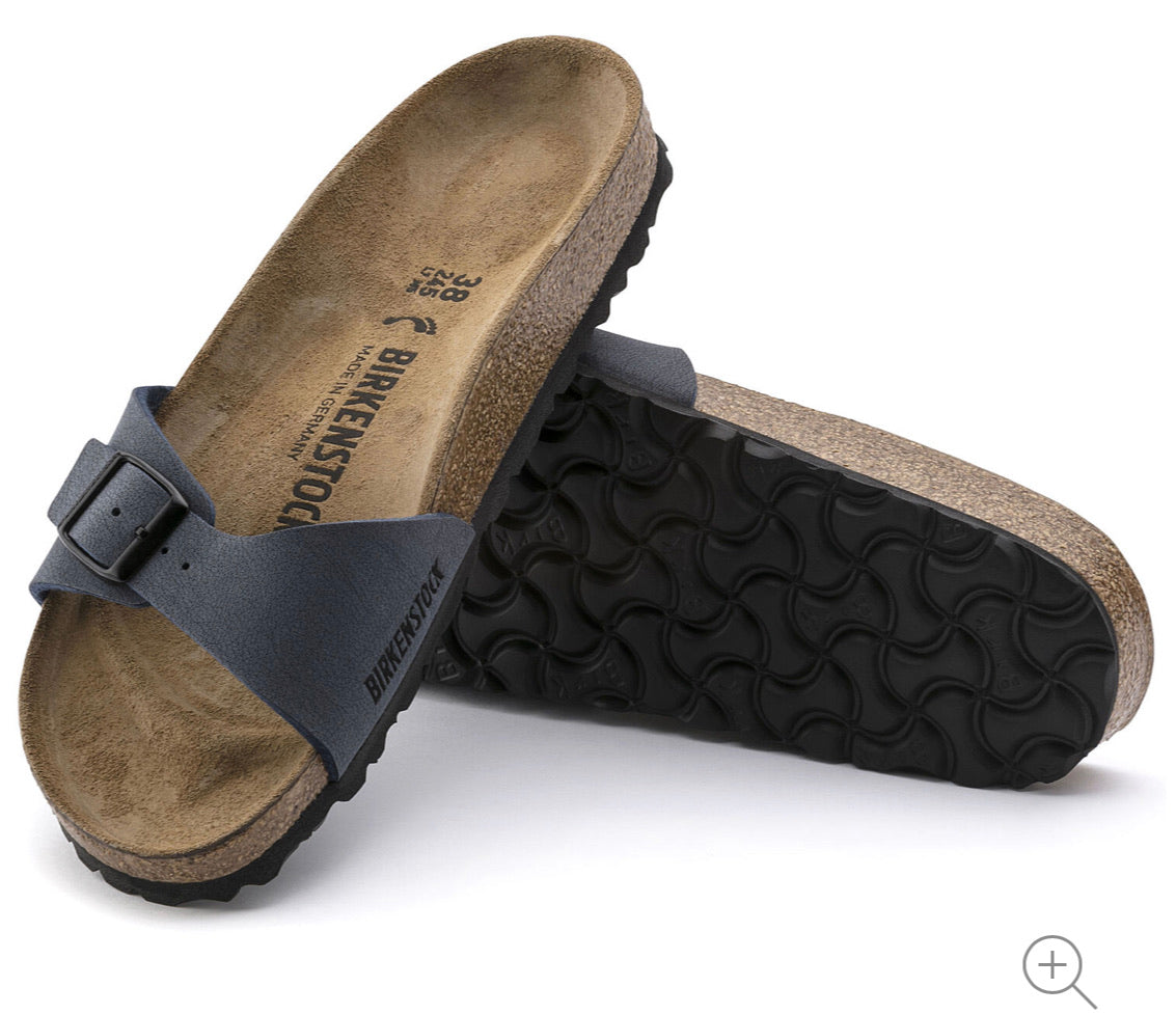 Birkenstock Madrid Nubuck Navy Birko-Flor Made In Germany