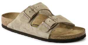Birkenstock Arizona Taupe Suede Leather Made In Germany