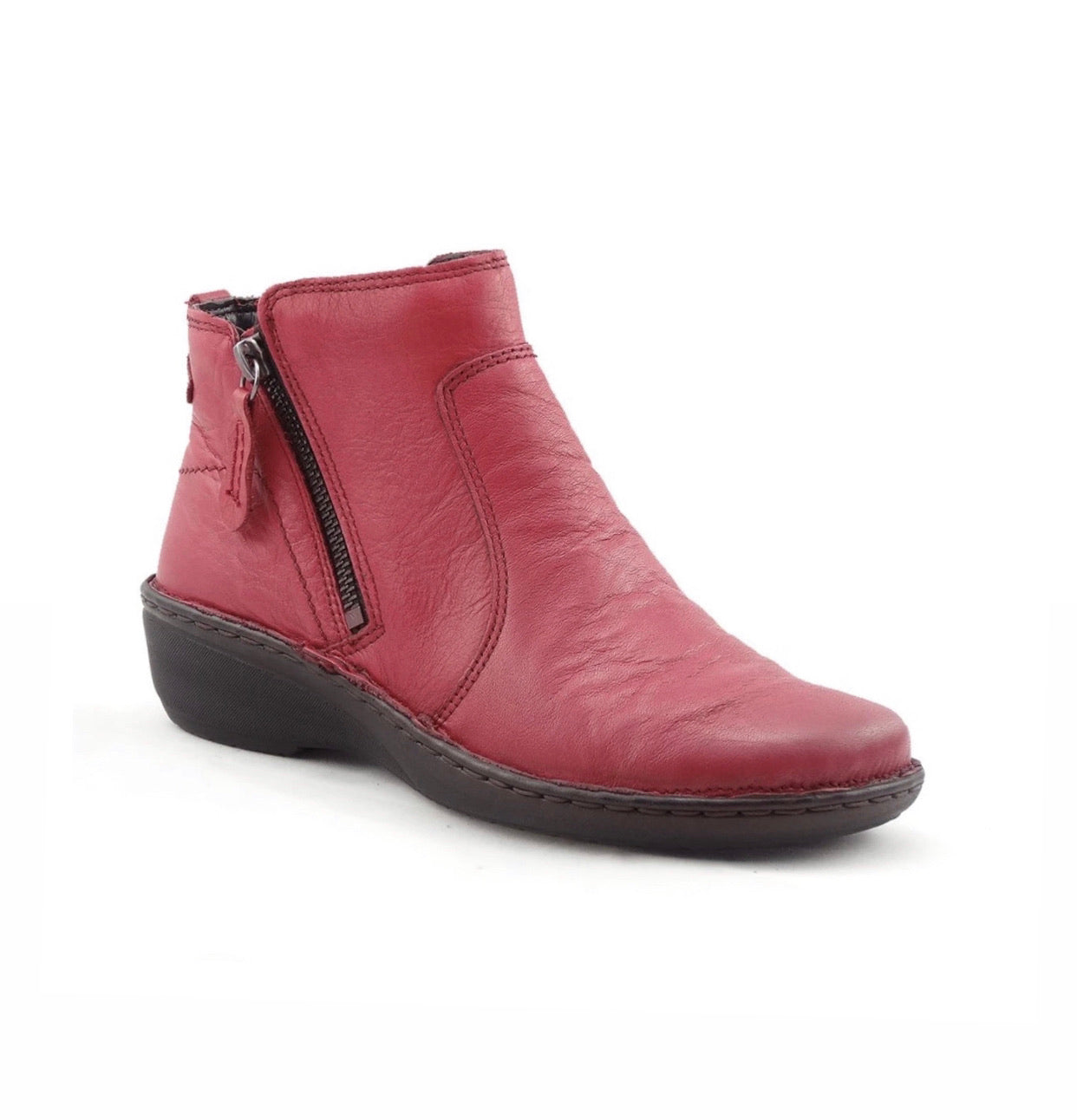 Relax Rosso Red 291-002 Double Zip Ankle Made In Albania